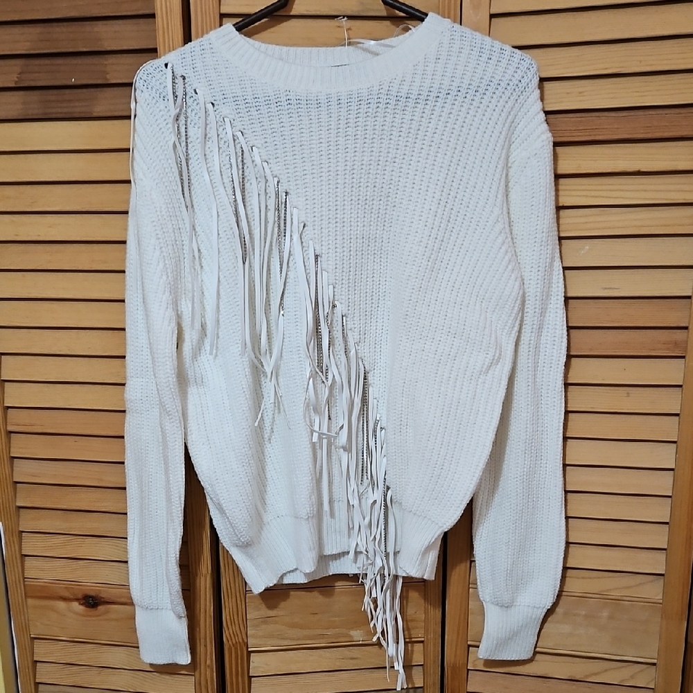 Hope's Cream Fringe Sweater